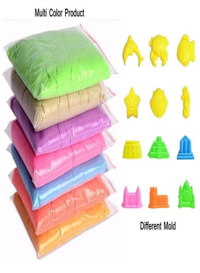 GALV Magic Moving Activity Sand Play Set for Children, Clay Sand Toys with Multiple Moldable Indoor/Outdoor Play Sand, Shaping Molds, Inflatable Sandbox & Storage Bucket [1kg] - Image 2